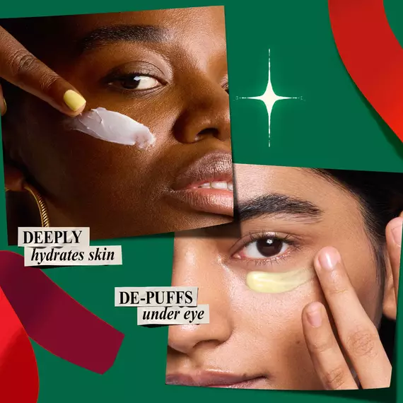 Promotionele afbeelding op een felgele achtergrond met twee Kiehl's-producten: het paarse ""Retinol Skin-Renewing Daily Micro-Dose Serum"" en het gele ""Better Screen UV Serum Sunscreen SPF 50"". De tekst luidt: ""Ontmoet je power duo voor dag & nacht. Vernieuw & bescherm.