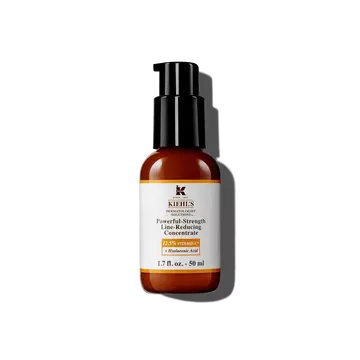 En 75 ml flaska med Kiehl's Powerful-Strength Line-Reducing Concentrate mot en vit bakgrund.