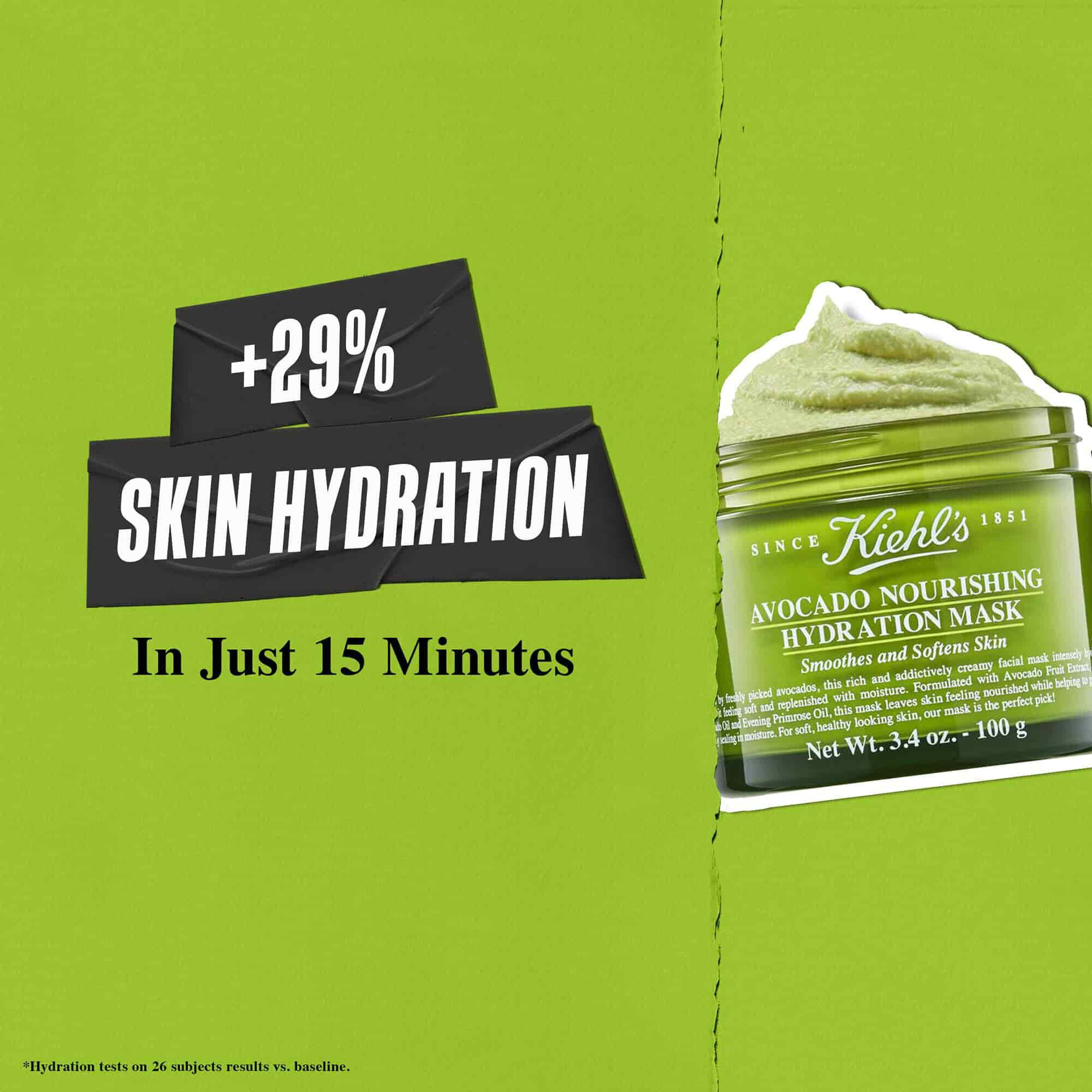 29 % battre återfuktning av huden på bara 15 minuter med Kiehl's Avocado Nourishing Hydration Mask