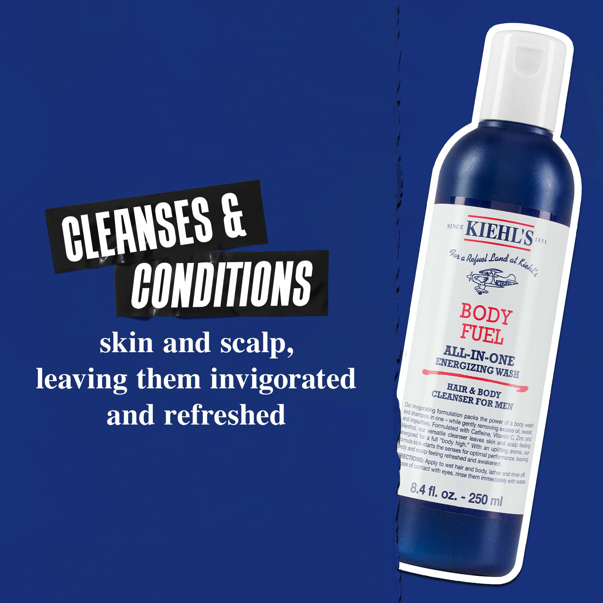 Body Fuel All-In-One Energizing Wash: Rengor och vårdar hud, hår och hårbotten och lamnar dem uppfriskade.