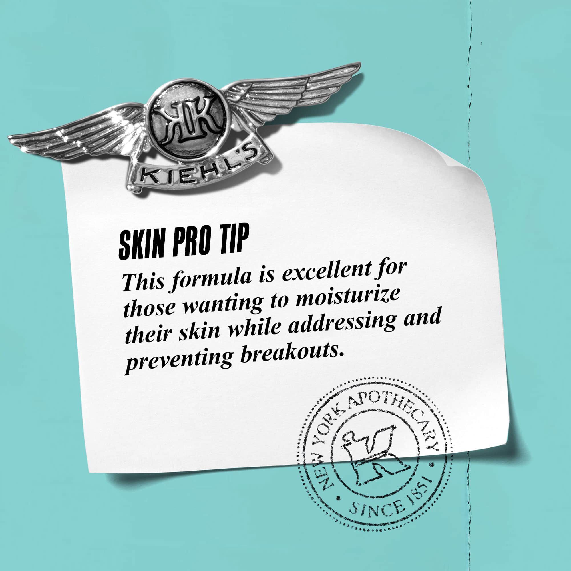 Grafik med texten: "Proffstips: Denna formula ar utmarkt for att behandla och återfukta huden samtidigt som den motverkar och forebygger utbrott."