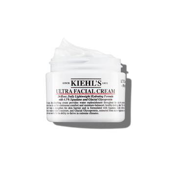 Foto på oppen burk av Kiehl's Ultra Facial Cream