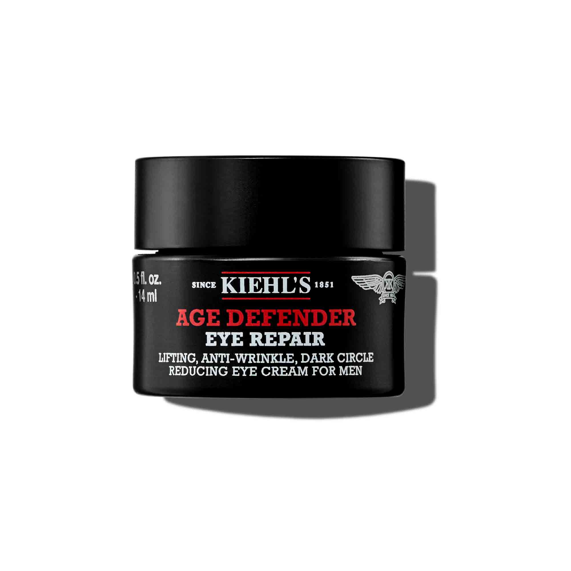 En 14 ml burk med Kiehl's Age Defender Eye Repair mot en vit bakgrund.