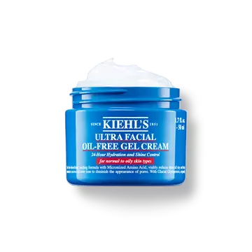 En 50 ml burk med Kiehl's Ultra Facial Oil-Free Gel Cream mot en vit bakgrund.