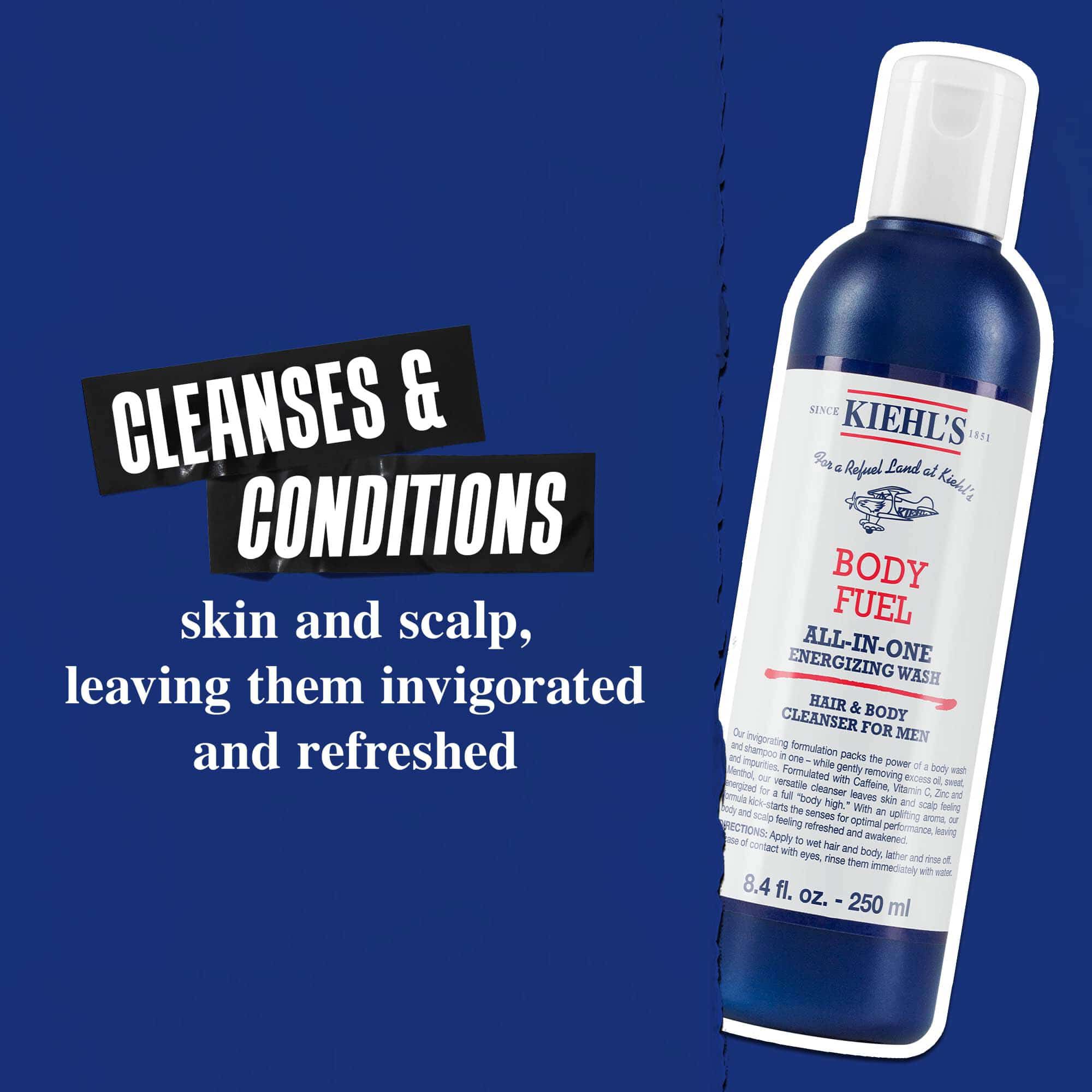 Body Fuel All-In-One Energizing Wash: Rengor och vårdar hud, hår och hårbotten och lamnar dem uppfriskade.