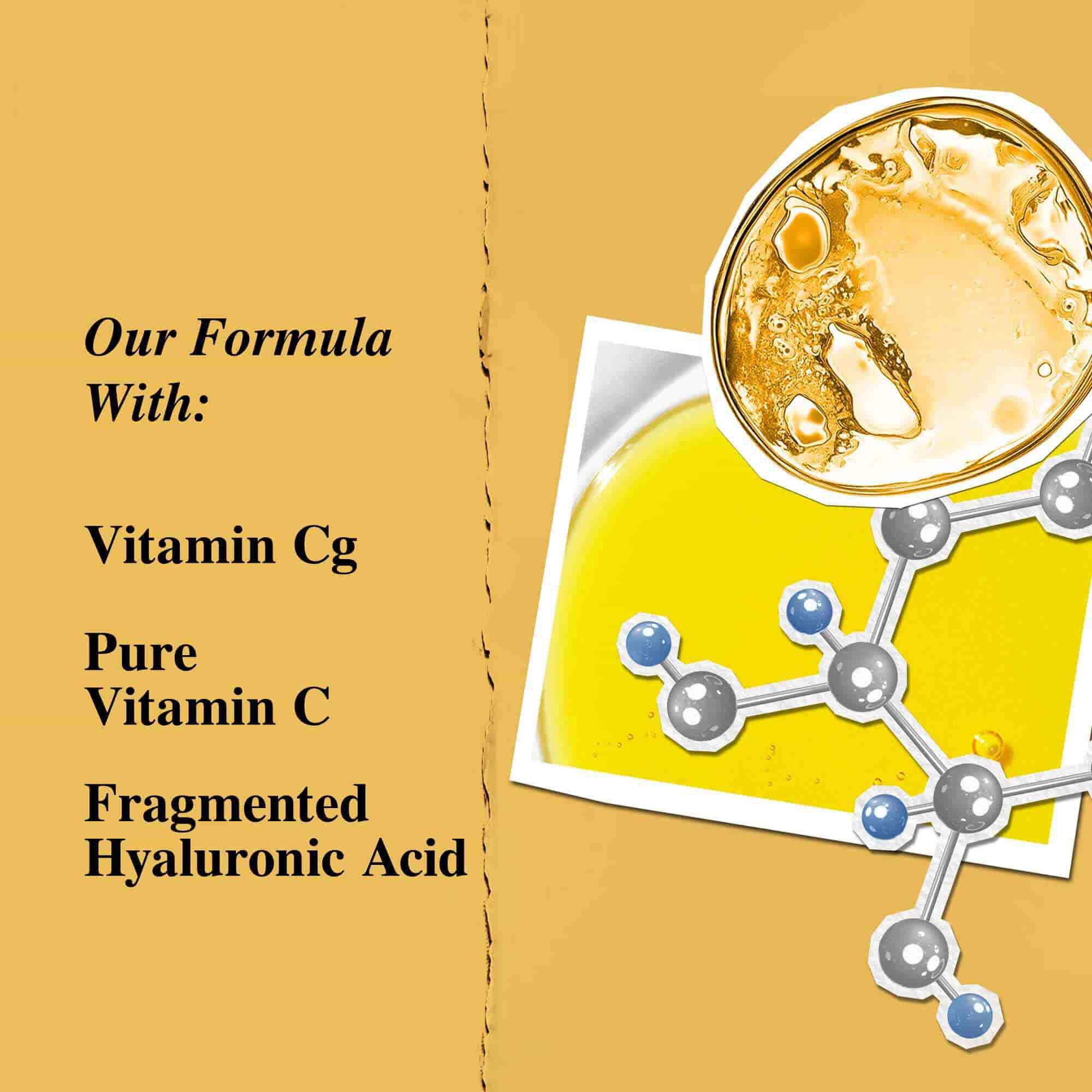 Grafik over nyckelingredienser: Cg-vitamin, fragmenterad hyaluronsyra.