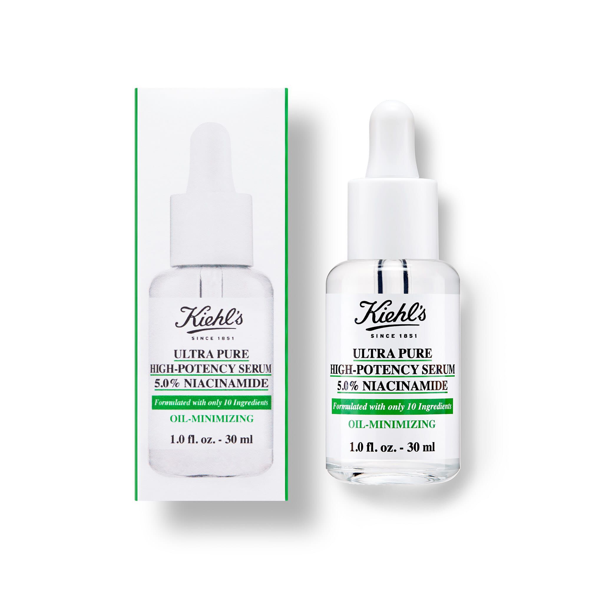 Flaska och forpackning for Kiehl's Ultra Pure High-Potency Serum 5,0 % Niacinamide