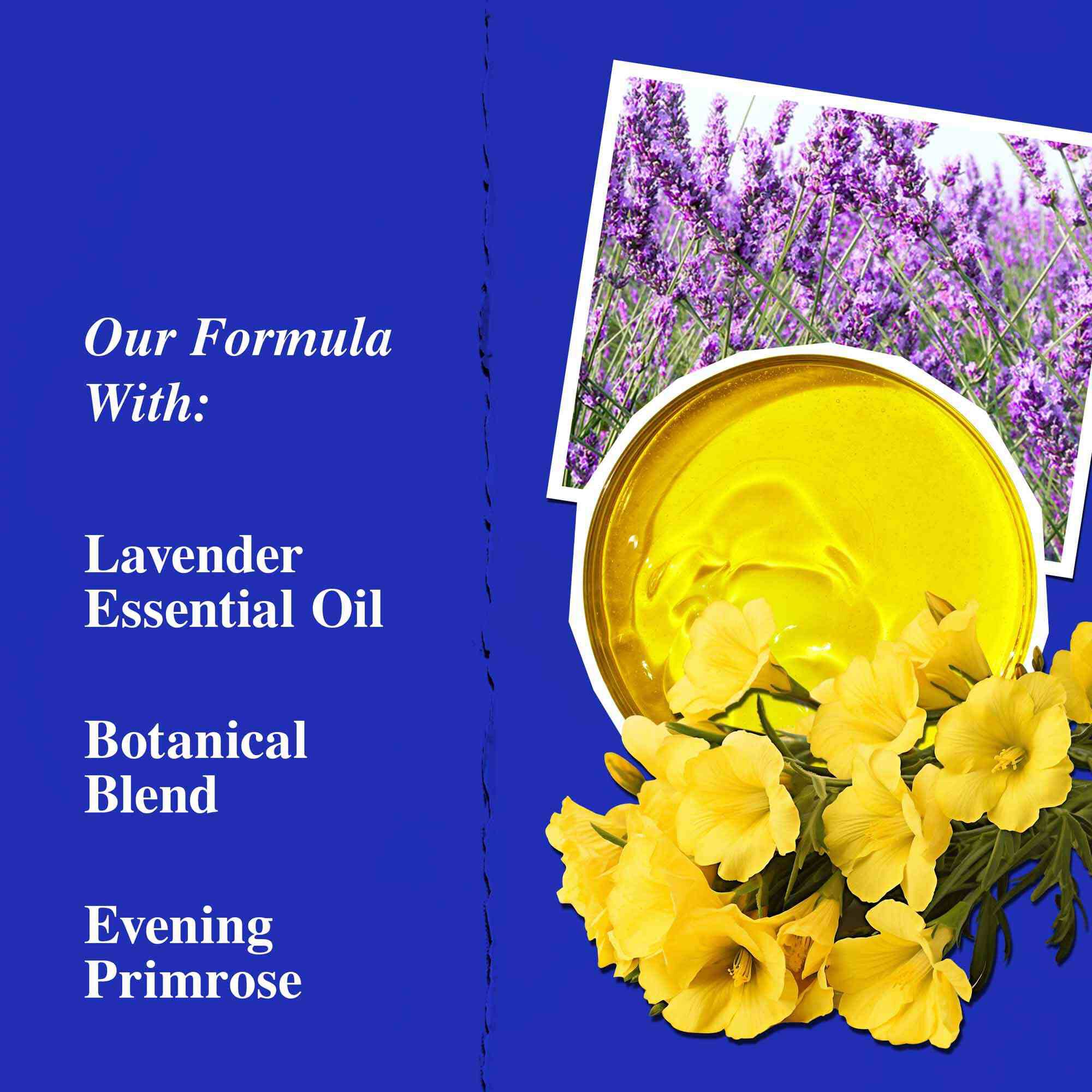 Nyckelingredienser i Midnight Recovery Concentrate, som lyfter fram eterisk lavendelolja, nattljusolja och squalane.