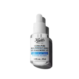 En 30 ml flaska med Kiehl's Ultra Pure 1.5% Hyaluronic Acid Serum mot en vit bakgrund.