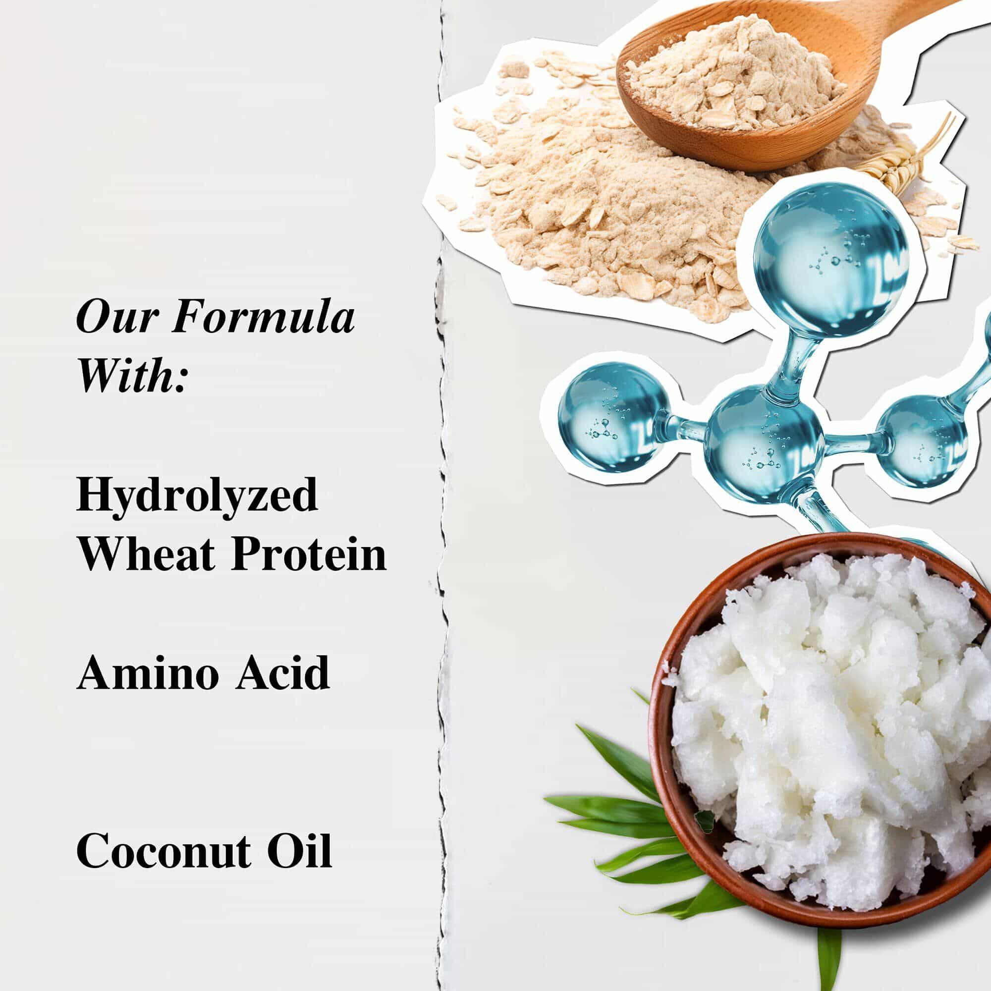 Ingredienser i Kiehl's Amino Acid Shampoo – hydrolyserat veteprotein, aminosyra, rattvist handlad kokosolja