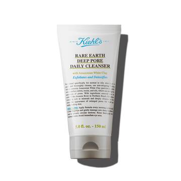 En 150 ml tub med Kiehl's Rare Earth Deep Pore Daily Cleanser mot en vit bakgrund.