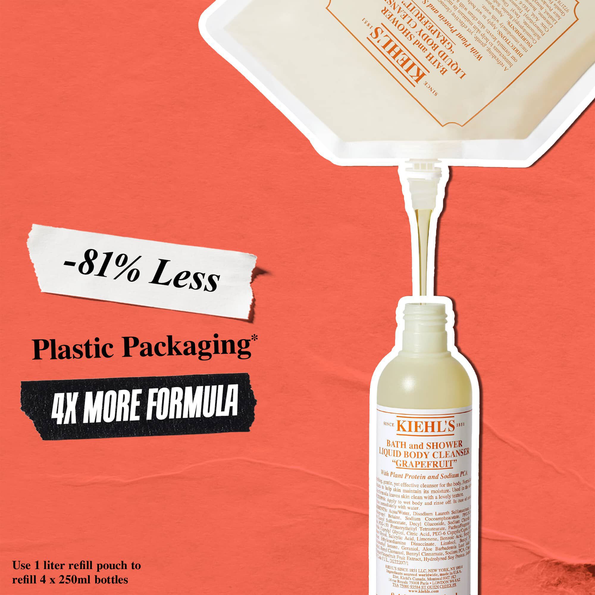 Miljovanlig refillpåse for Kiehl's Grapefruit Liquid Body Cleanser